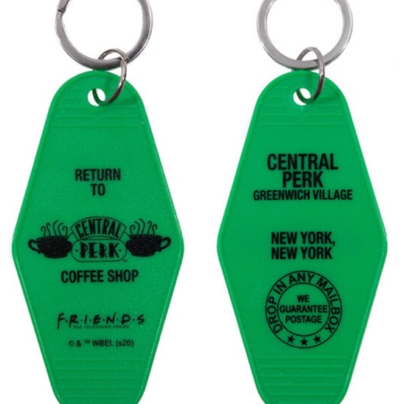 Central Perk ☕️ FRIENDS Keychain Double Sided Dual Hotel Key Ring Lanyard Tag - Picture 2 of 5